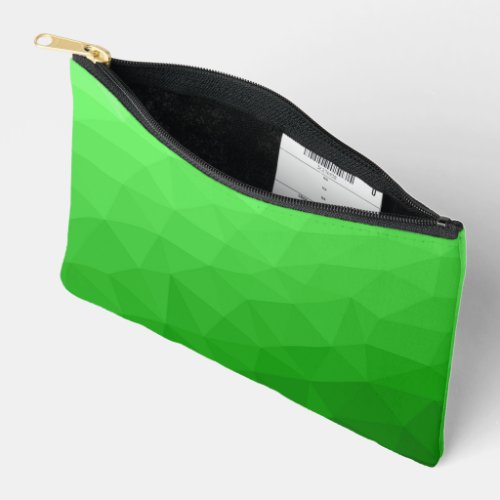 Light green gradient geometric mesh pattern accessory pouch