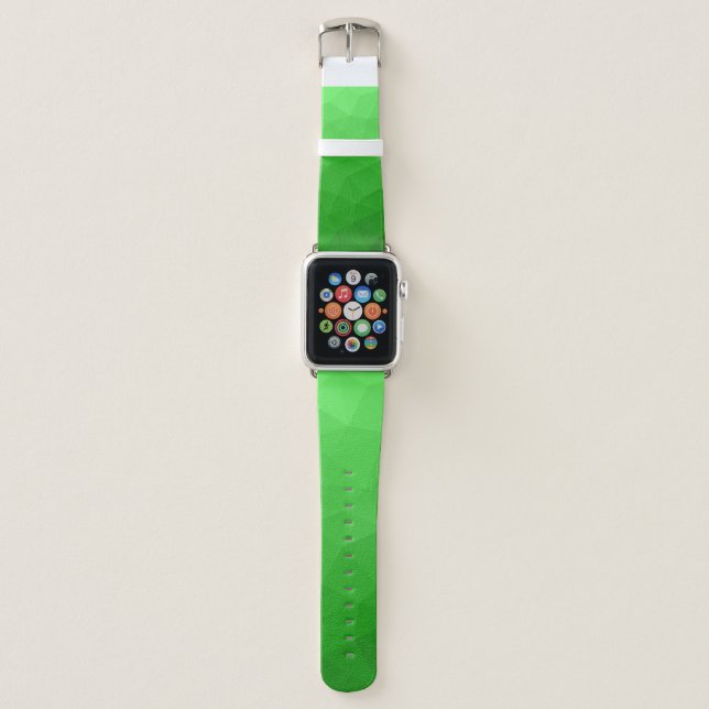 Light green gradient geometric mesh pattern bright apple watch band (Front)