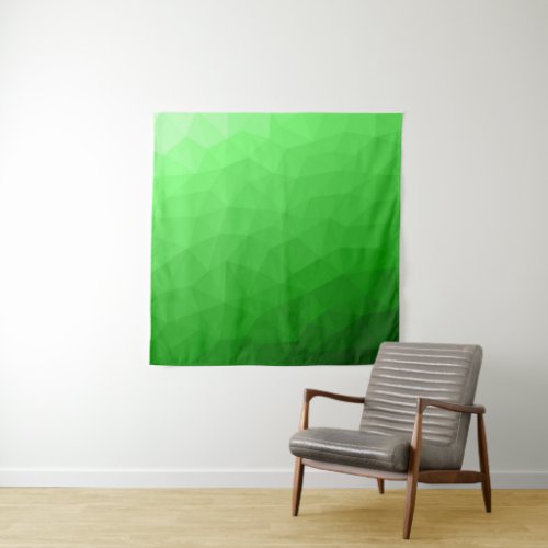 Light green gradient geometric mesh pattern tapestry
