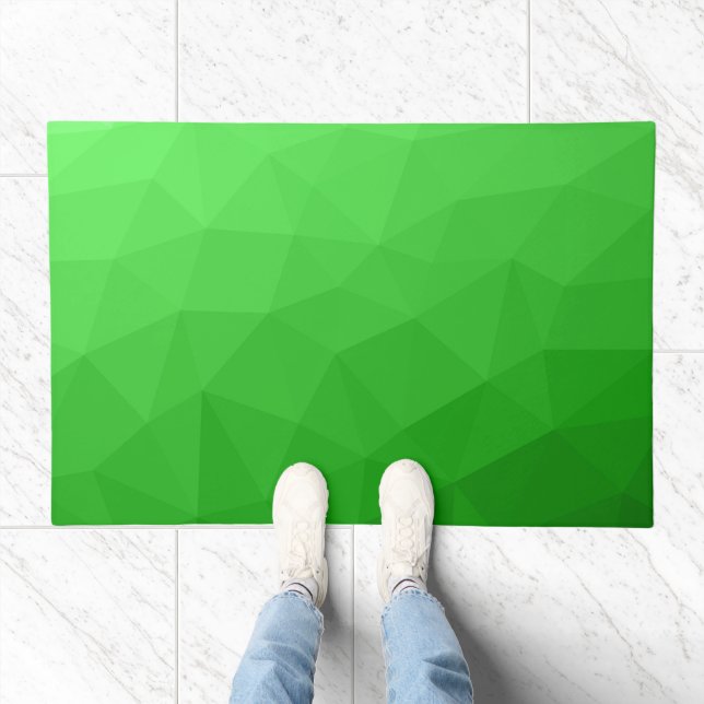Light green gradient geometry mesh pattern doormat (Indoor)