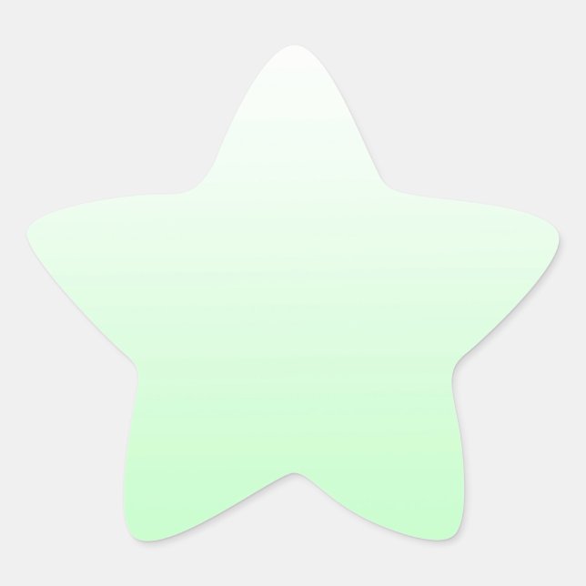 Light Green Gradient Jade Clear to Green Pastel Star Sticker (Front)