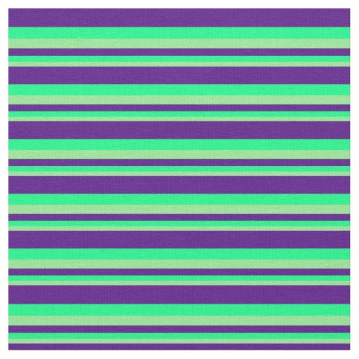 Light Green, Green & Indigo Stripes Fabric