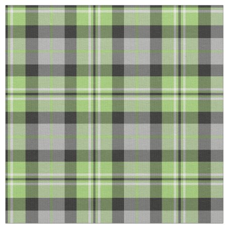 Green and Black Sporty Plaid Fabric | Zazzle