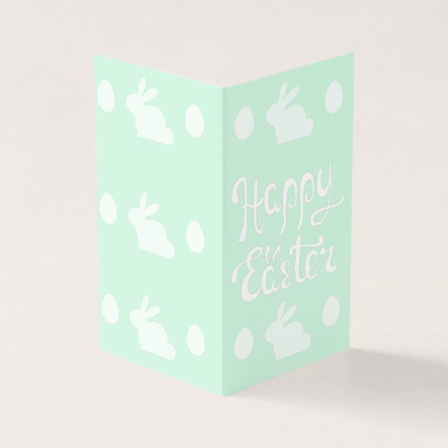 Light Green Happy Easter Pack of 25 Mini Cards (Outside)