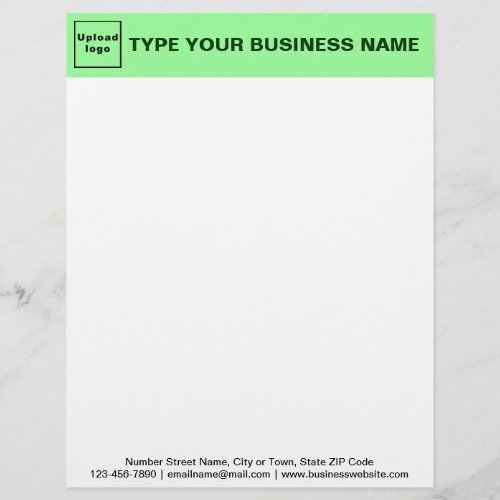 Light Green Header and Black Texts Footer Business Letterhead