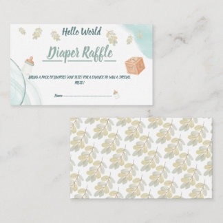 Light green Hello world watercolor Enclosure Card