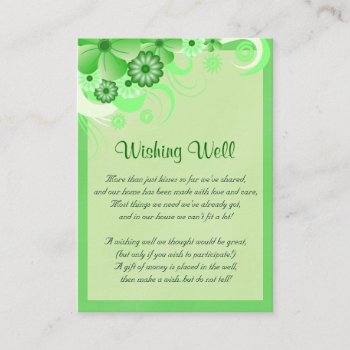 Light Green Hibiscus Wedding Wishing Well Enclosure Card by sunnymars at Zazzle