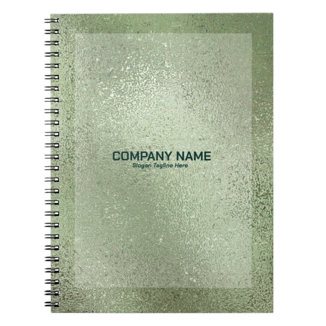 Light green iridescent shimmering glass texture no notebook (Front)