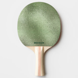 Light green iridescent shimmering glass texture ping pong paddle