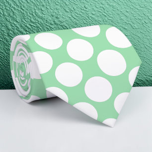 Light Green Jumbo Polka Dots Custom Necktie