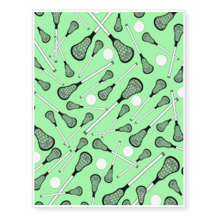 Light green lacrosse sticks pattern temporary tattoos