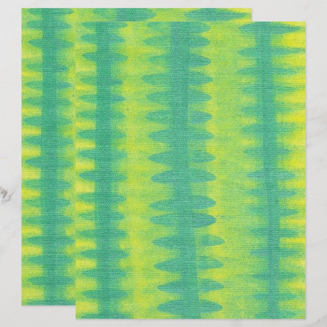 Light Green Ladder Patter, Yellow, Scrapbook Paper (Front/Back)