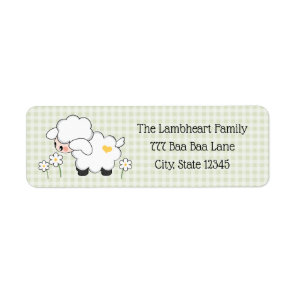 Light Green Lamb Baby Shower Label