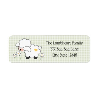 Light Green Lamb Baby Shower Label by OccasionInvitations at Zazzle