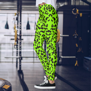 Light green Leopard Print Tiger Print Leggings