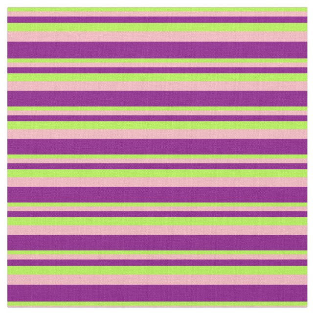 Light Green, Light Pink, and Purple Stripes Fabric (Close Up)