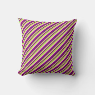 Light Green, Light Pink, and Purple Stripes Pillow