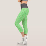 [ Thumbnail: Light Green, Lime Green, and Beige Colored Pattern Leggings ]