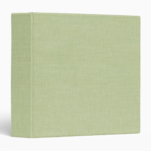 Light Green Linen Fabric Texture Look Simple Blank 3 Ring Binder
