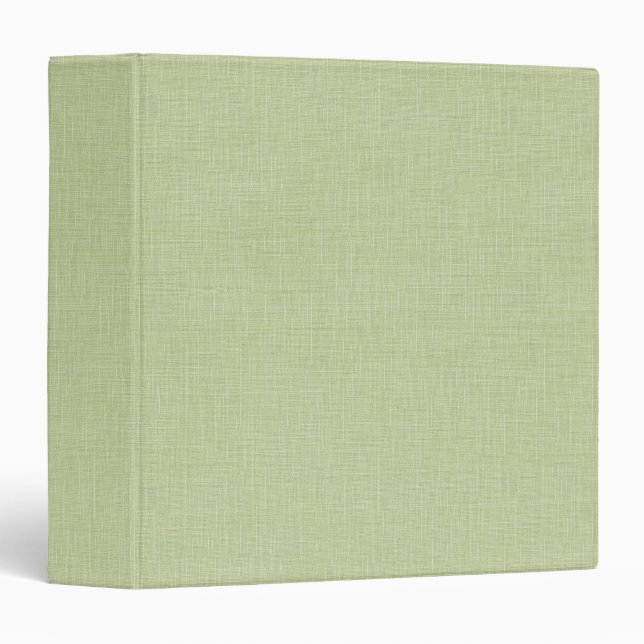 Light Green Linen Fabric Texture Look Simple Blank 3 Ring Binder (Front/Spine)
