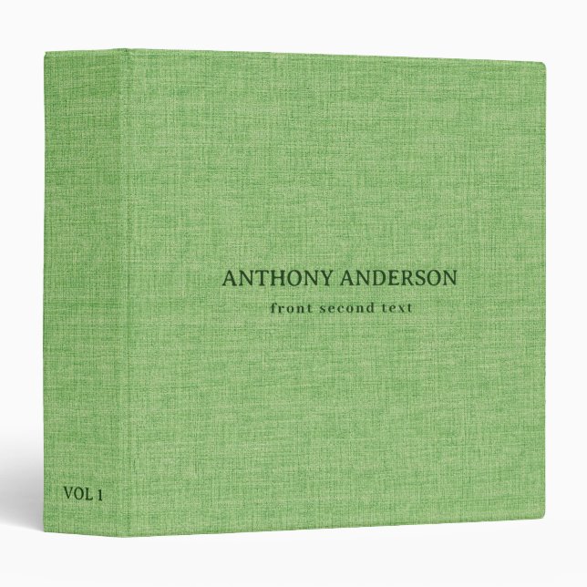 Light Green Linen Texture 3 Ring Binder (Front/Spine)