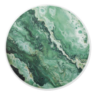 Light Green Marble Pattern Ceramic Knob