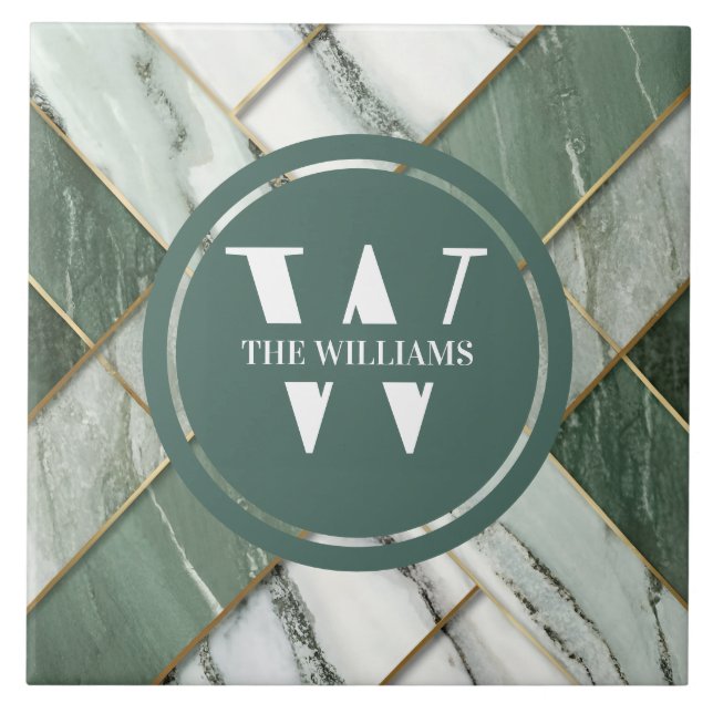 Light Green Marble Tile Sea Green Teal Stone (Front)