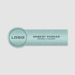 Light Green Metallic Texture Name Tag