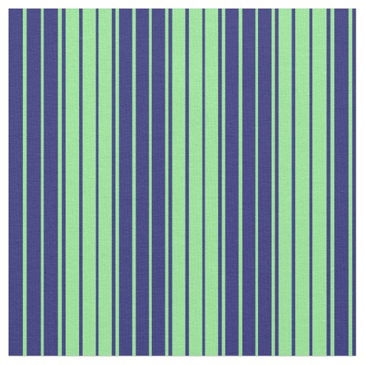 Light Green & Midnight Blue Lines Pattern Fabric