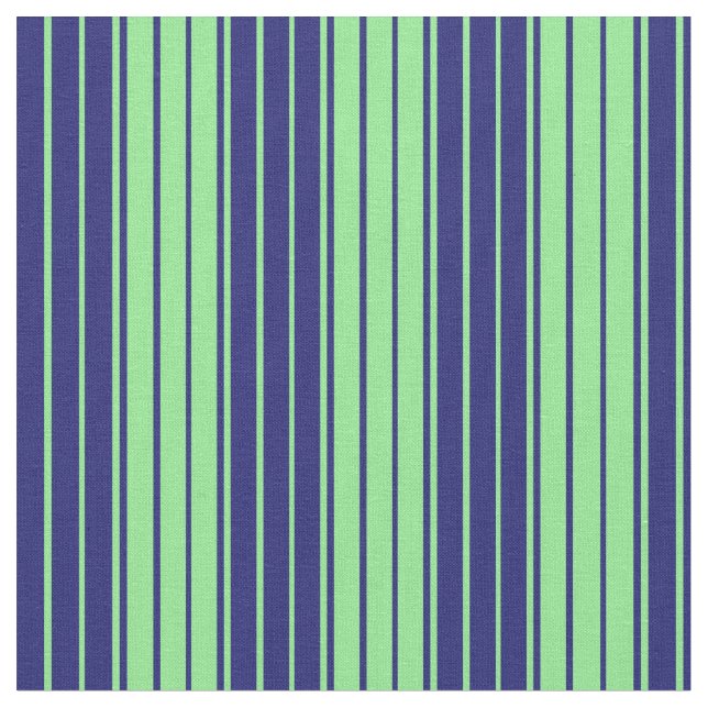 Light Green & Midnight Blue Lines Pattern Fabric (Close Up)