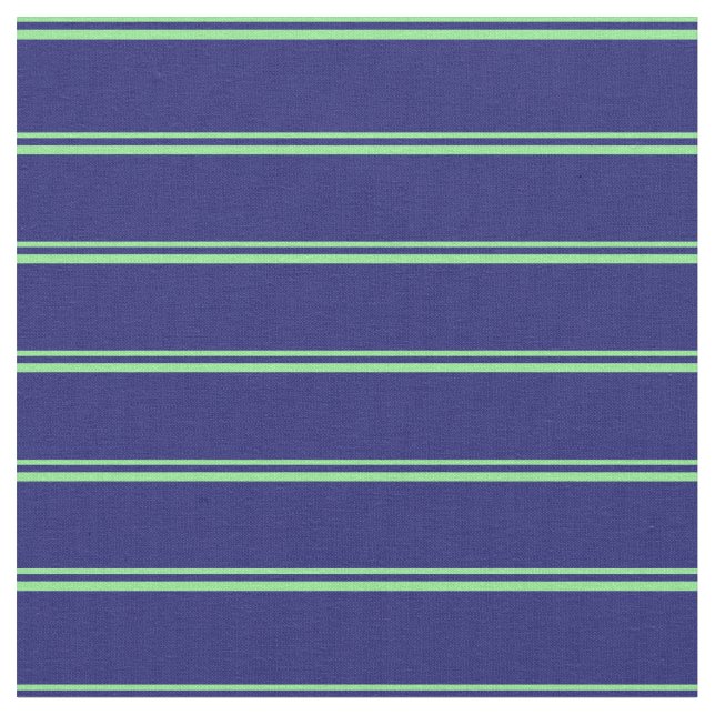 Light Green & Midnight Blue Stripes Pattern Fabric (Close Up)