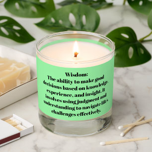 Light Green Minimal Motivational Quote Wisdom Word Scented Candle