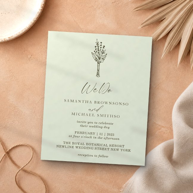 Light Green Modern Budget We Do Botanical Flyer