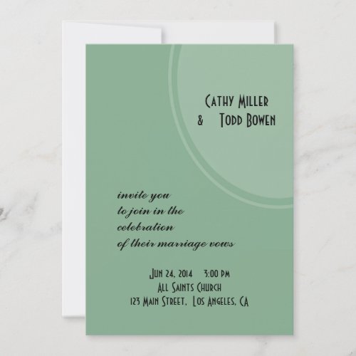 Light Green Modern Circle Wedding Personalized Announcement