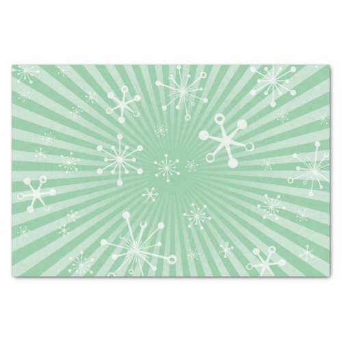 Light Green Modern Snowflakes Tissue Paper