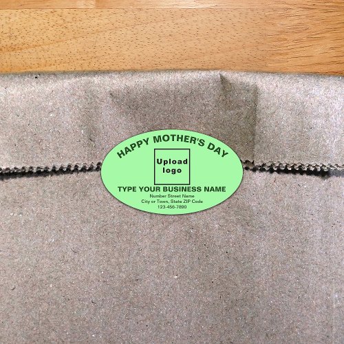 Light Green Mothers Day Business Oval Sticker