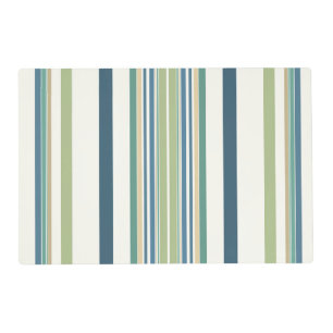 Light Green Navy Blue Stripes Placemat