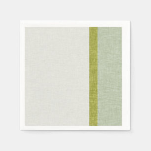 Light Green Olive Green Abstract Textured Stripes Paper Napkins