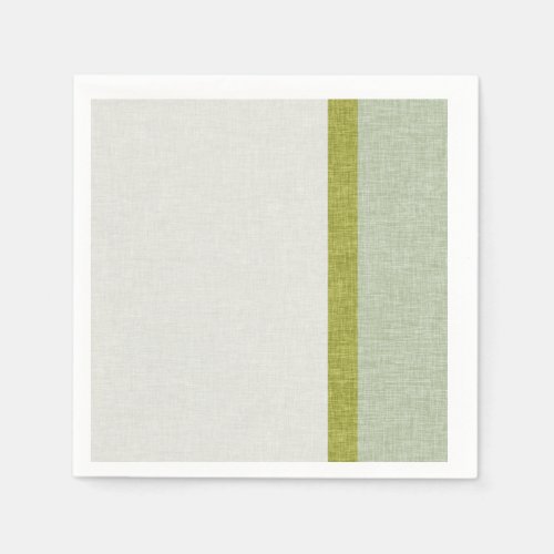 Light Green Olive Green Abstract Textured Stripes Paper Napkins