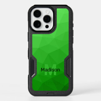 Light green ombre geometric mesh pattern Monogram iPhone 16 Pro Max Case