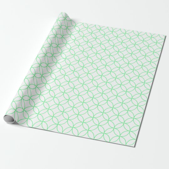 light green on white overlapping cirlces wrapping paper