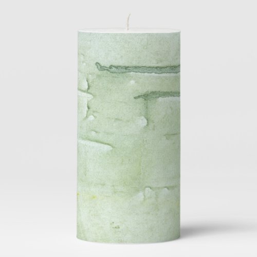 Light green painting pillar candle