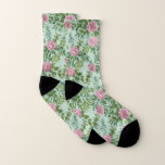 Light Green & Pale Pink Peony Rose Floral Wedding Socks<br><div class="desc">Beautiful light green and pale pink peony & rose floral wedding invitations with abundant greenery.  Perfect for a floral theme or traditional white wedding in the Spring or Summer.  Customize the color and text to make this wedding invite your own!</div>
