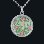 Light Green & Pale Pink Peony Rose Floral Wedding Sterling Silver Necklace<br><div class="desc">Beautiful light green and pale pink peony & rose floral wedding invitations with abundant greenery.  Perfect for a floral theme or traditional white wedding in the Spring or Summer.  Customize the color and text to make this wedding invite your own!</div>
