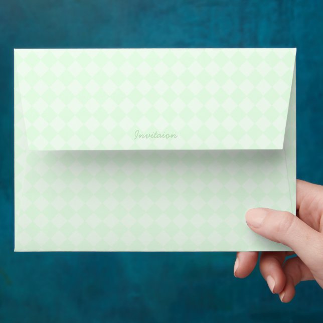 Light Green Pattern Personal Stationery Envelope (Hand)