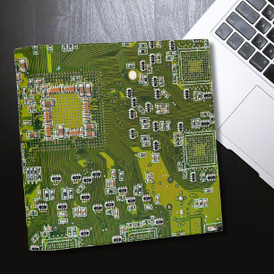 Light Green PCB Circuit Board Design for IT Pros 3 Ring Binder