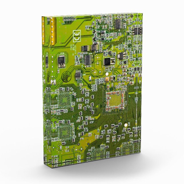 Light Green PCB Circuit Board Design for IT Pros Acrylic Award (Left)