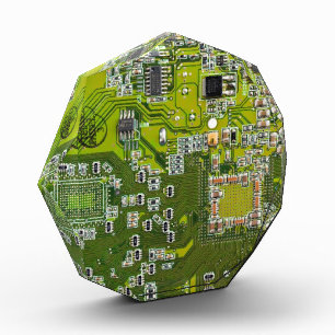 Light Green PCB Circuit Board Design for IT Pros Acrylic Award