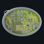 Light Green PCB Circuit Board Design for IT Pros Belt Buckle<br><div class="desc">The Ultimate Aesthetic for Tech Visionaries Redefine your professional space with this high-definition graphic featuring a detailed Printed Circuit Assembly (PCBA). Captured in vibrant, light green tones with crisp silver and white conductive traces, this design showcases the intricate architecture of modern electronics—including integrated circuits, resistors, and capacitors—in stunning clarity. The...</div>