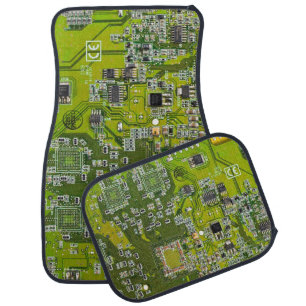 Light Green PCB Circuit Board Design for IT Pros Car Floor Mat